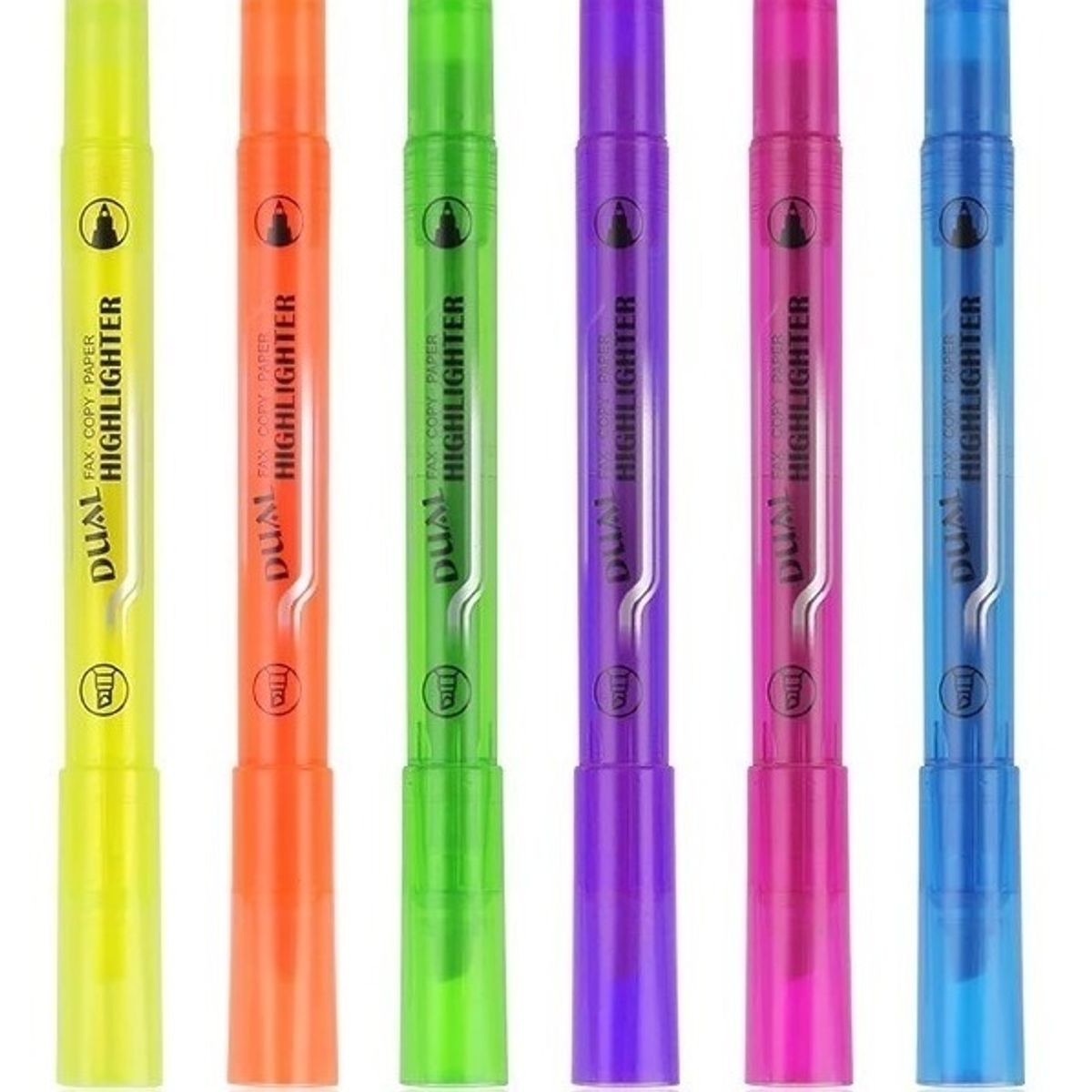 GENERICO - Destacadores Doble Punta Set 6 Unidades - Fluor