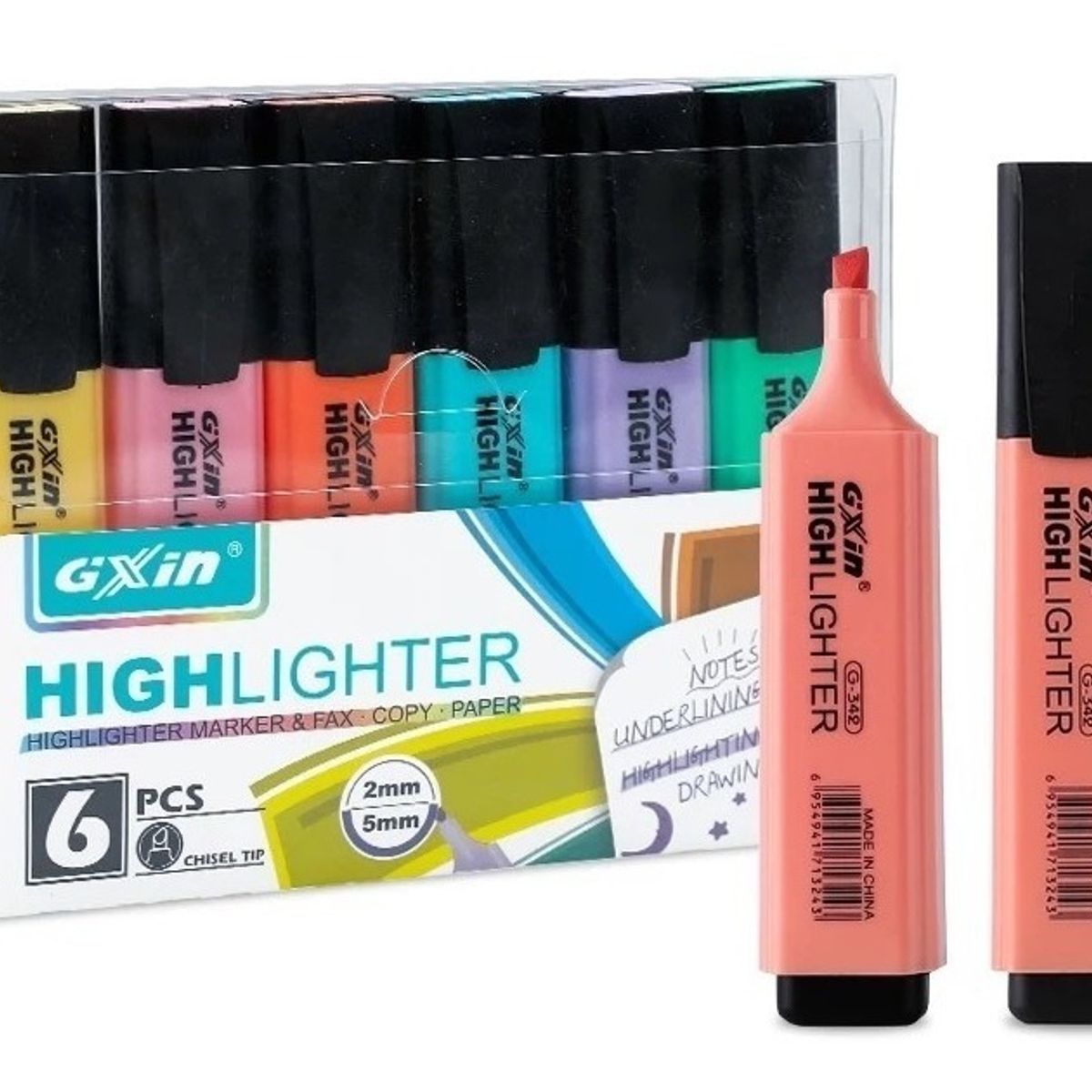 GENERICO - Destacadores Original Set 6 Unidades - Pastel