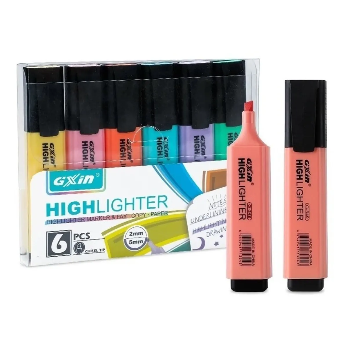 GENERICO - Destacadores Original Set 6 Unidades - Pastel