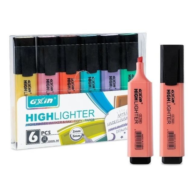 GENERICO - Destacadores Original Set 6 Unidades - Pastel