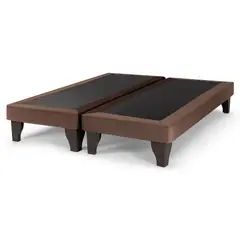GENERICO - Base de Cama Europea Felpa Chocolate 2 Plazas