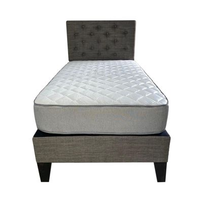 Imagen 2 del producto Cama HVM 15P Colchon de resortes Respaldo Gris Lino Pmadera