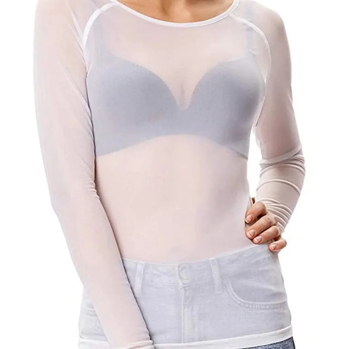 GARSIL - Polera De Panty Para Mujer -  Camiseta Trasparente