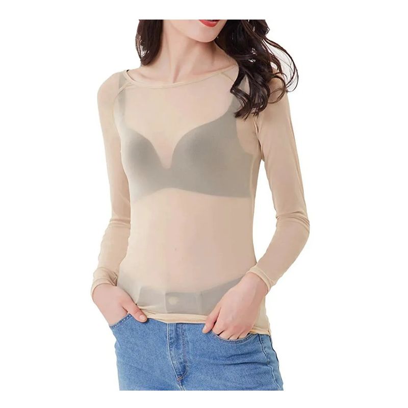 GARSIL - Polera De Panty Para Mujer -  Camiseta Trasparente