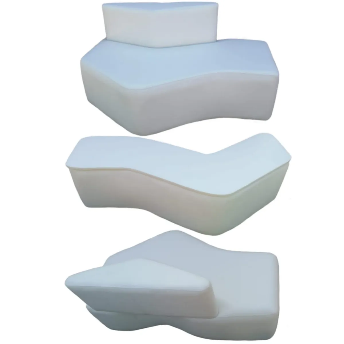 GENERICO - JUEGO MODULAR OXFORD DESIGN  2 SOFAS + 1 MESA  BLANCO