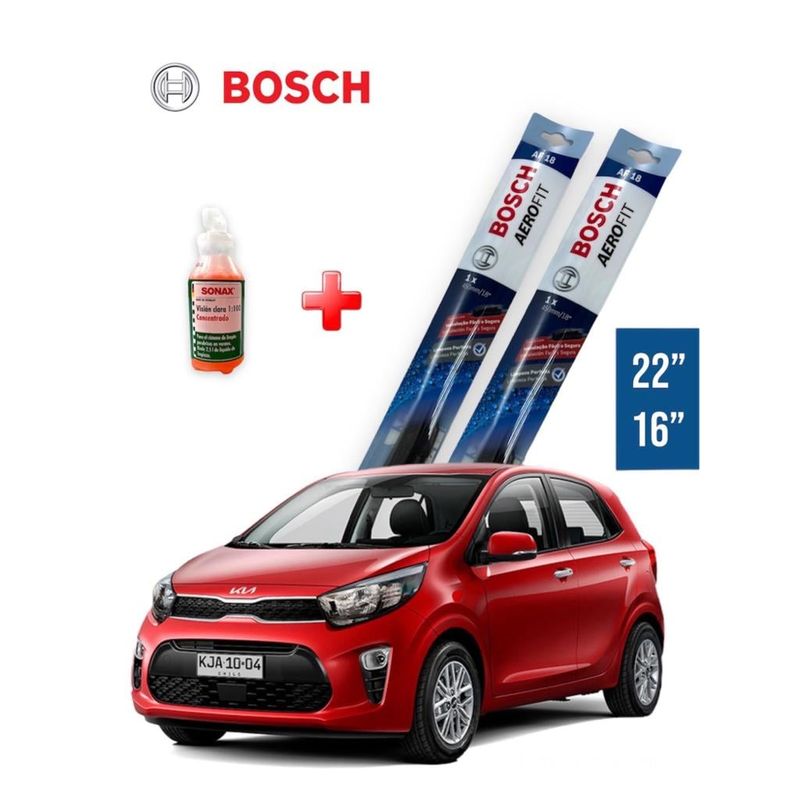 BOSCH - Kit Plumillas Limpiaparabrisas Bosch 22 Y 16 Kia Morning