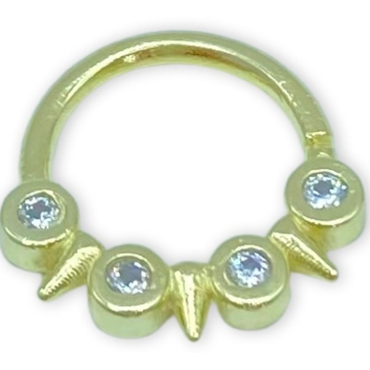GENERICO - Aro Piercing Septum Circones Plata Enchapado Oro Mas Caja