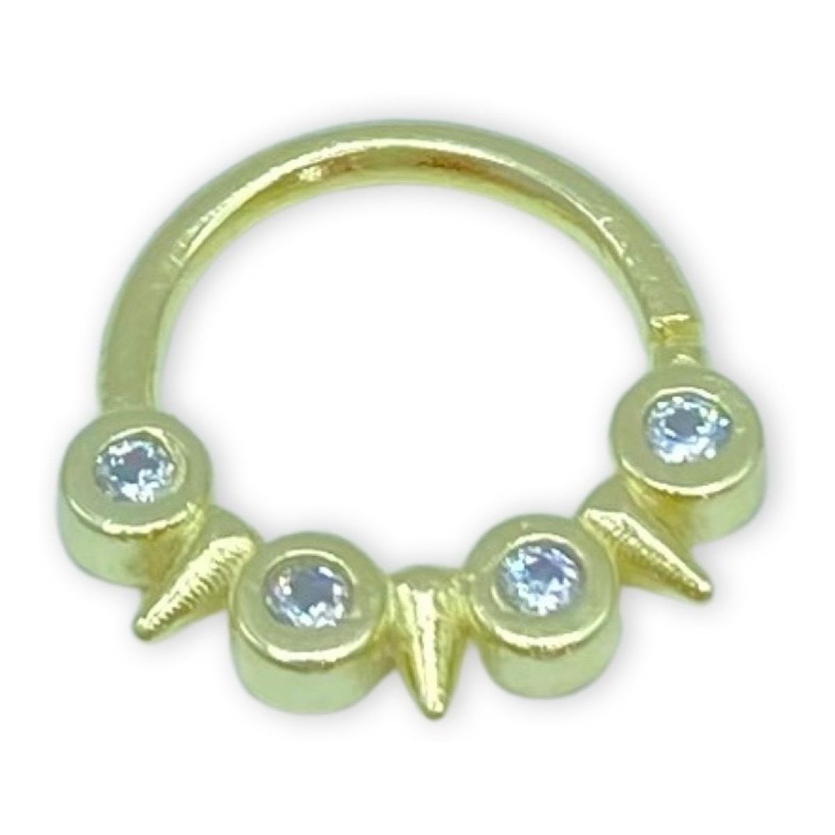 GENERICO - Aro Piercing Septum Circones Plata Enchapado Oro Mas Caja