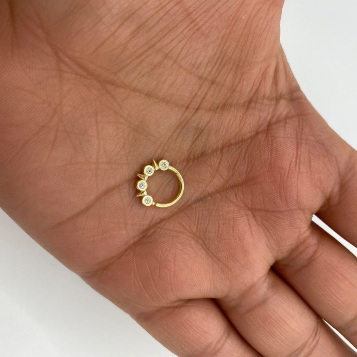 GENERICO - Aro Piercing Septum Circones Plata Enchapado Oro Mas Caja