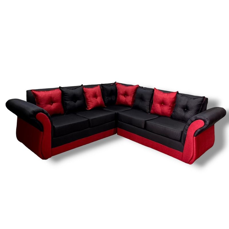 DUNA - Seccional 5 cuerpos Marsella bicolor lino  rojo negro