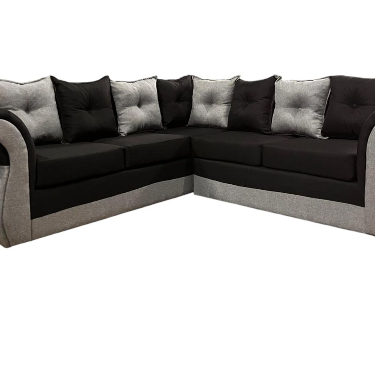 DUNA - Seccional 5 cuerpos Marsella bicolor lino gris negro