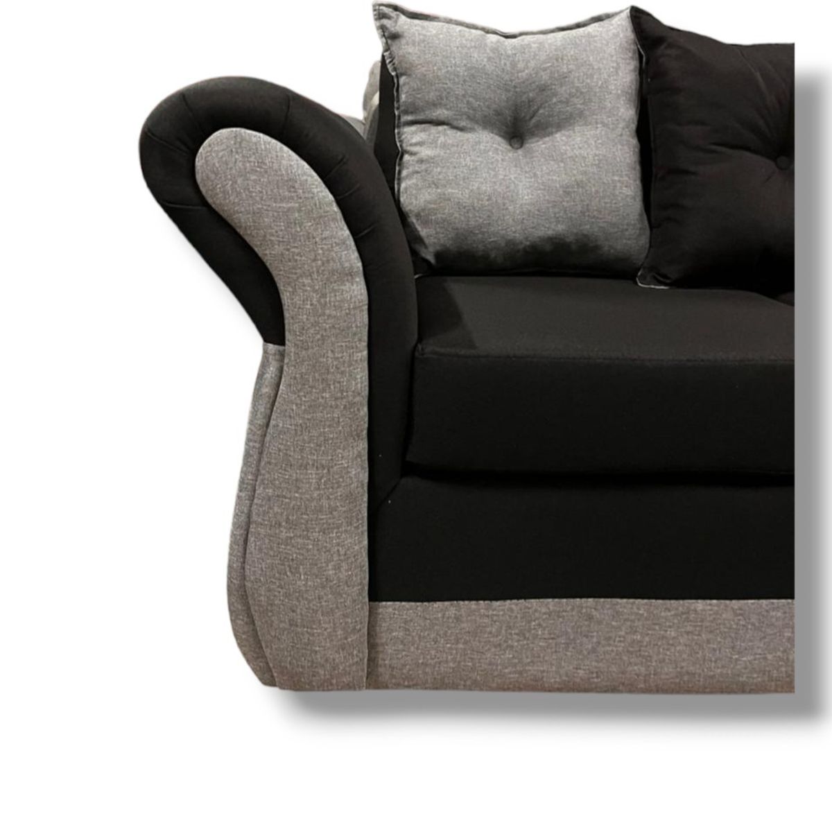 DUNA - Seccional 5 cuerpos Marsella bicolor lino gris negro