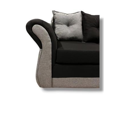 Imagen 2 del producto Seccional 5 cuerpos Marsella bicolor lino gris negro