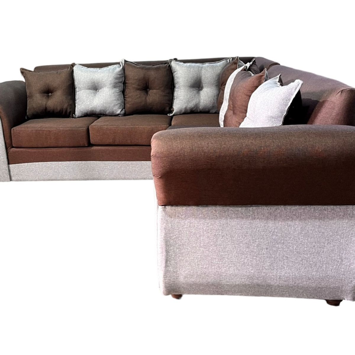 DUNA - Seccional 5 cuerpos Marsella bicolor lino café gris