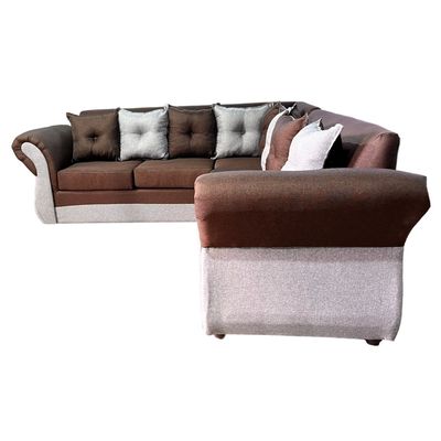 Imagen 2 del producto Seccional 5 cuerpos Marsella bicolor lino café gris