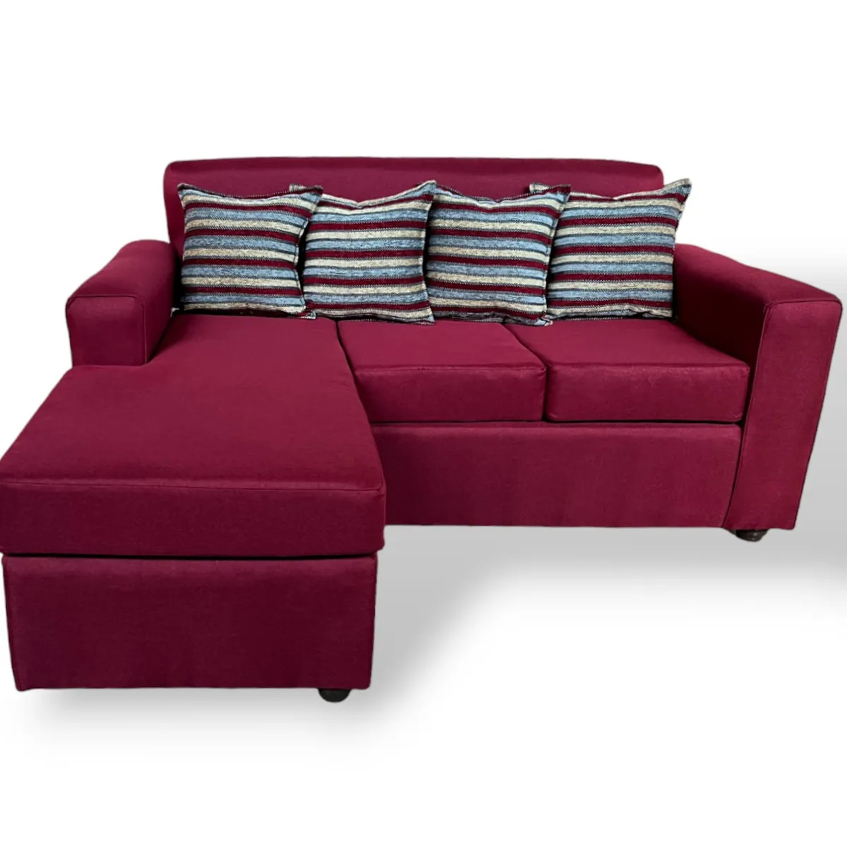 DUNA - Sofá seccional intercambiable Viena lino Catania burdeo