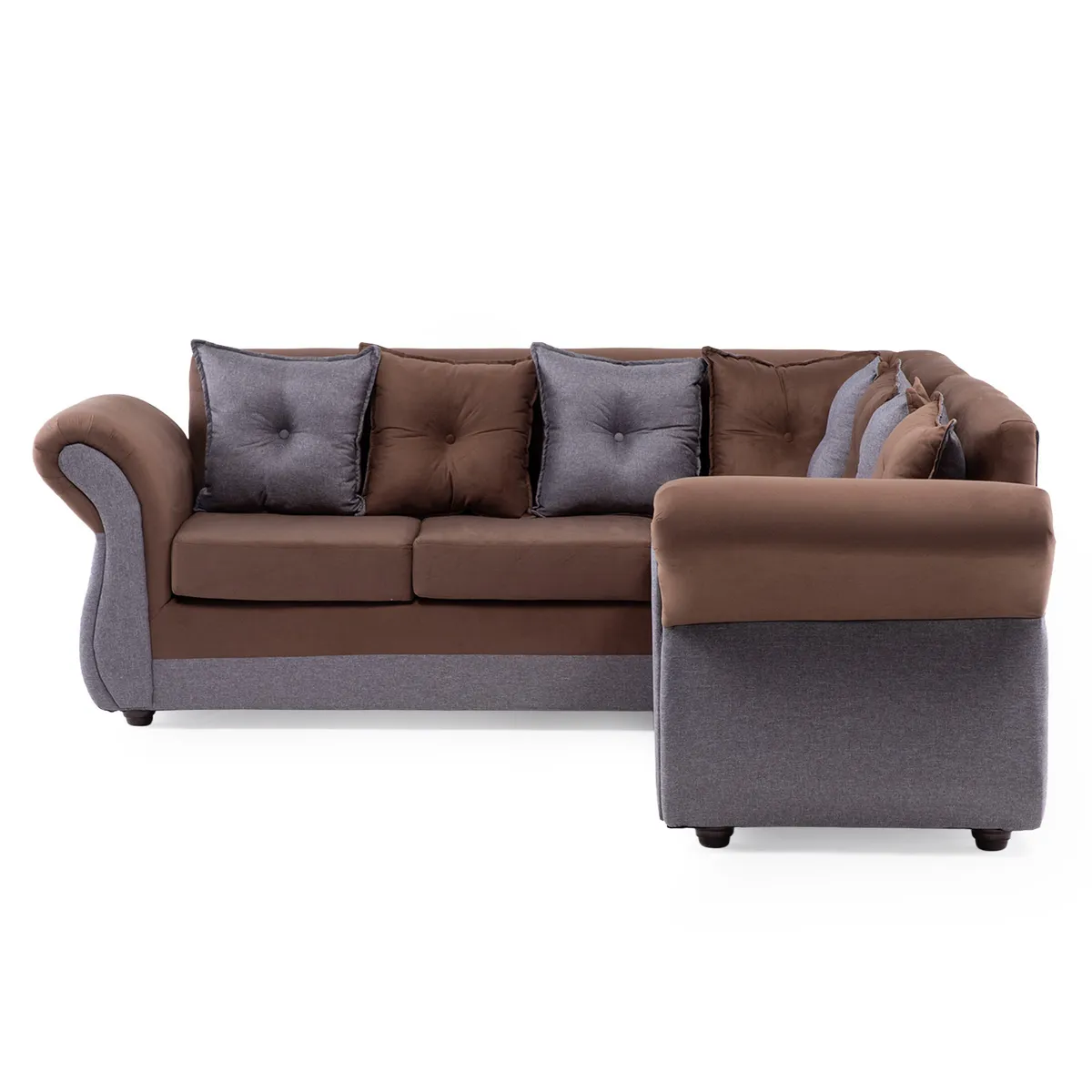 DUNA - Seccional 5 Cuerpos Marsella Lino Felpa Café y Gris Duna