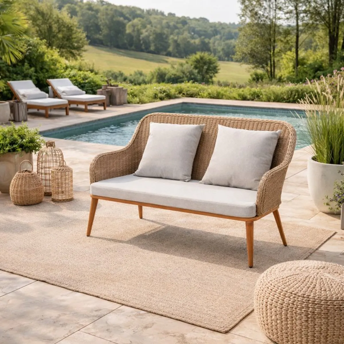 WHITE MARKET - Sofa terraza 2 cuerpos Cairo