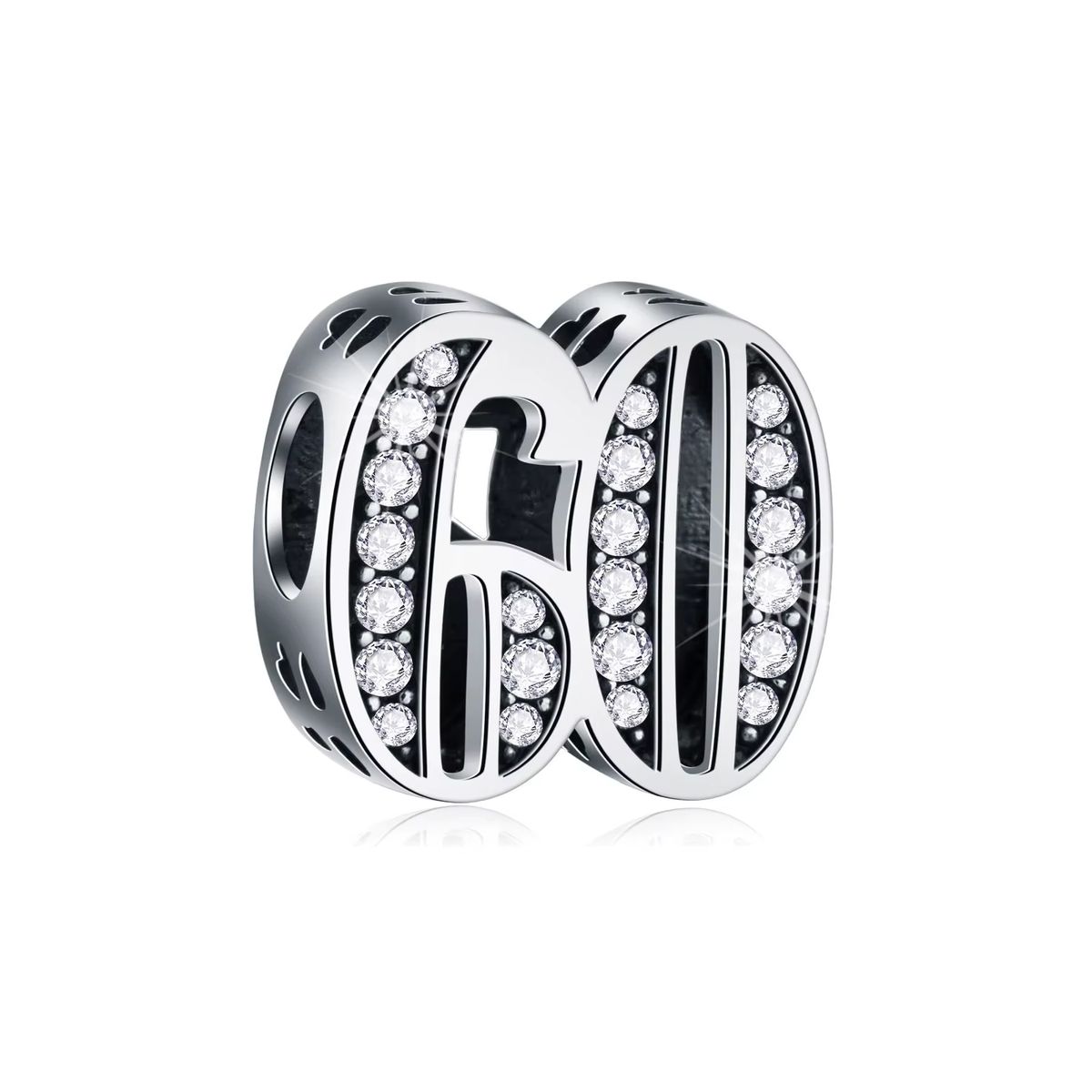 SILVER HEART - Charm Celebración 60 Años en Plata Fina 925 SILVER HEART