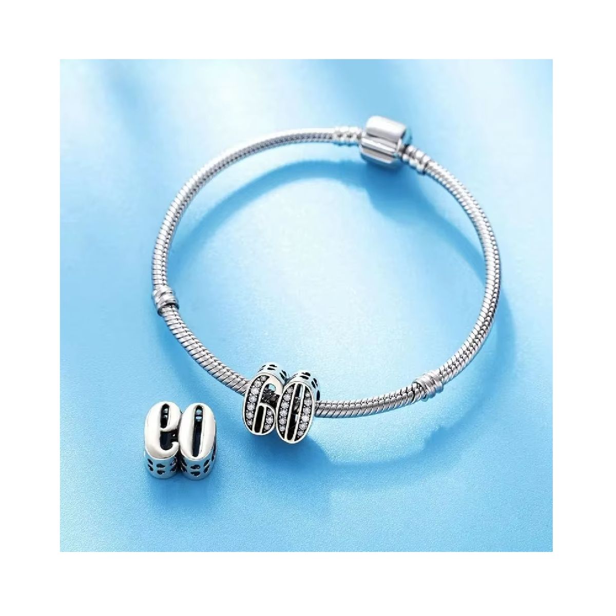 SILVER HEART - Charm Celebración 60 Años en Plata Fina 925 SILVER HEART