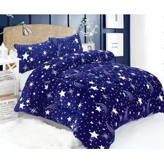 GENERICO - Cubrecama de Invierno Plush con Chiporro 2 P Azul con Estrellas
