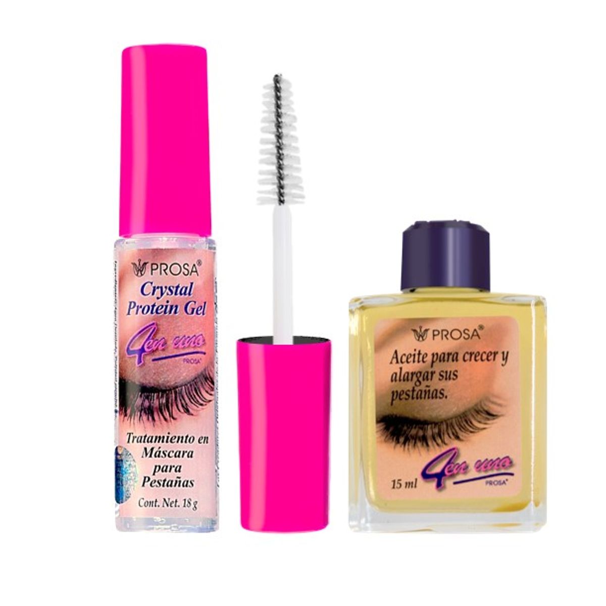 PROSA NATURAL - Pack Reparador de Pestañas Máscara Crystal + Aceite Prosa