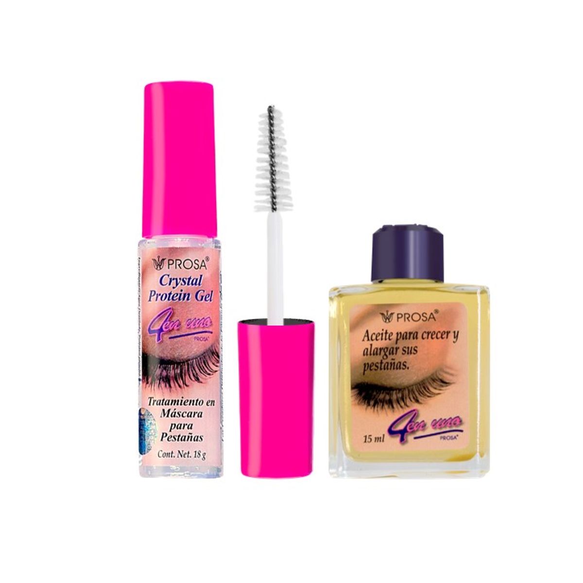 PROSA NATURAL - Pack Reparador de Pestañas Máscara Crystal + Aceite Prosa