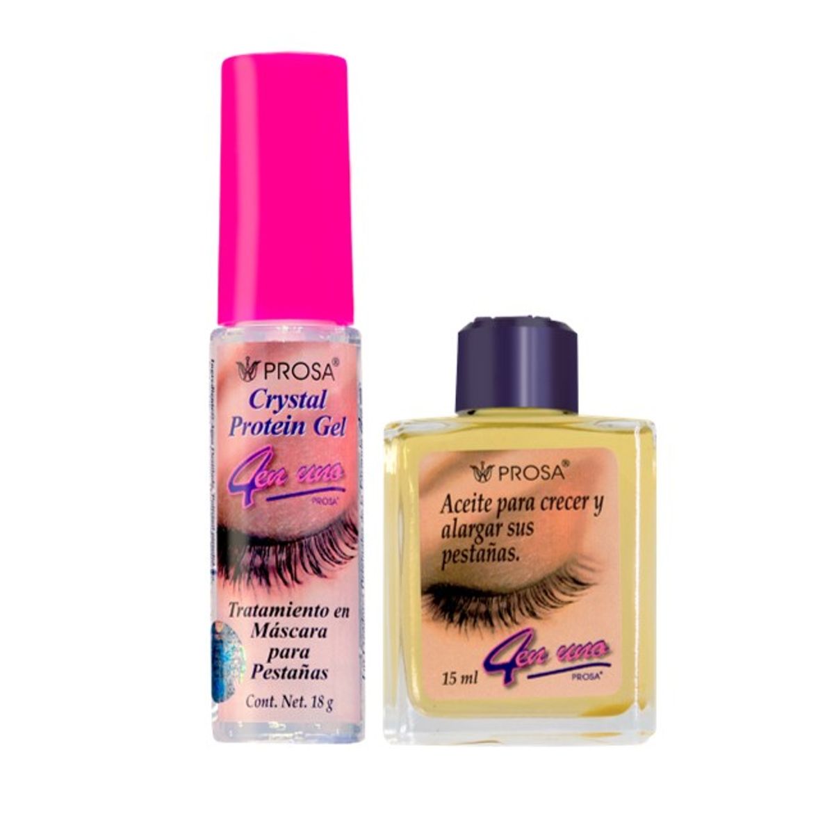 PROSA NATURAL - Pack Reparador de Pestañas Máscara Crystal + Aceite Prosa