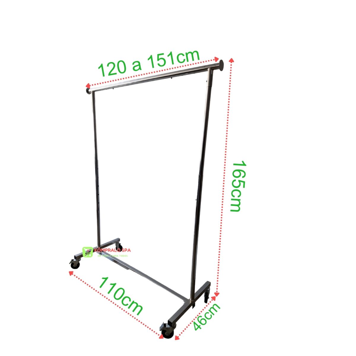 GENERICO - Perchero De Metal Extendible Plegable Con Ruedas