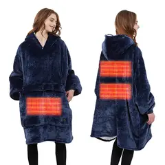 EVERSO - Polerones Felpa Con Capucha Manta Polar Bata Frazad Con Usb