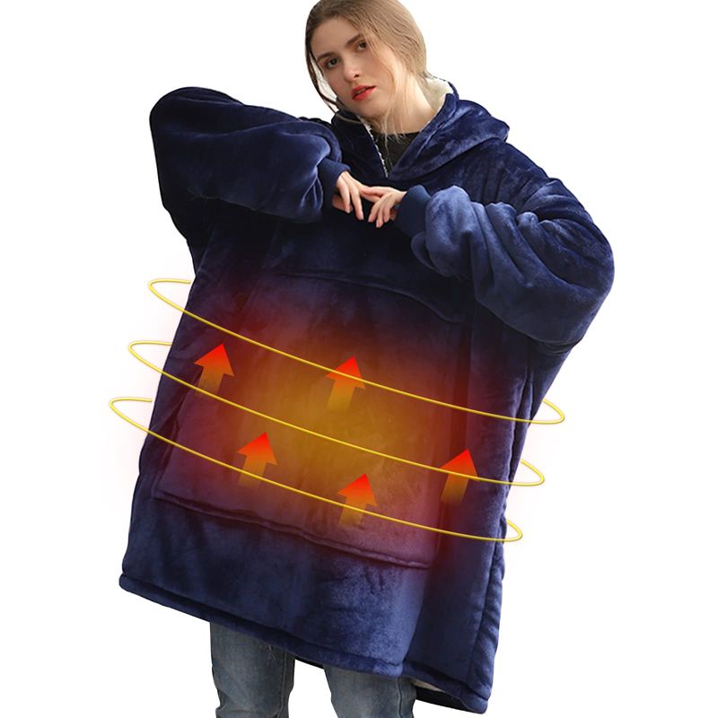 EVERSO - Polerones Felpa Con Capucha Manta Polar Bata Frazad Con Usb