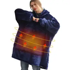 EVERSO - Polerones Felpa Con Capucha Manta Polar Bata Frazad Con Usb