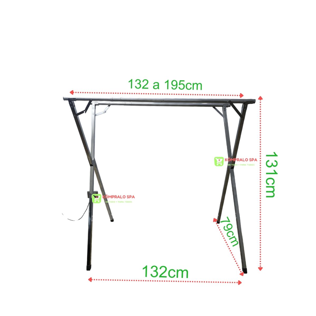 GENERICO - Perchero Metalico Plegable Extendible Sin Ruedas X Perchas