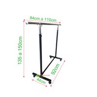 Perchero Metal Extendible Con Ruedas150cm