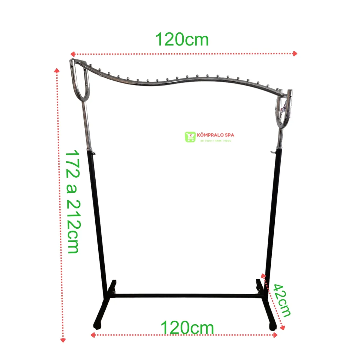 GENERICO - Perchero De Metal Cascada Extendible Con Ruedas 212cm