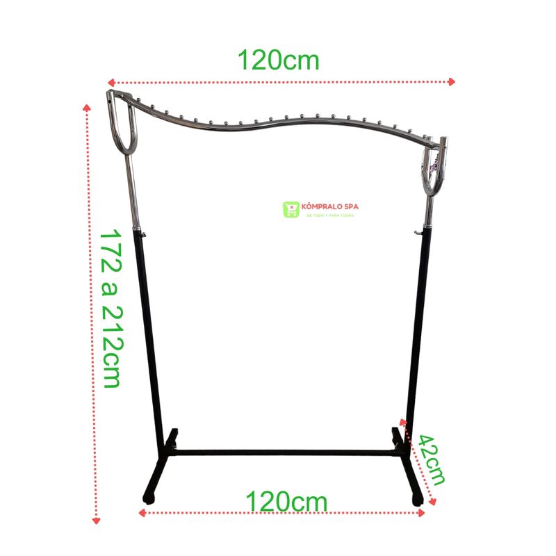 GENERICO - Perchero De Metal Cascada Extendible Con Ruedas 212cm
