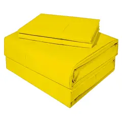 VICTORIANAS - Juego de Sabanas 2 Plazas Diversión Clásico Amarillo 200 Hilos