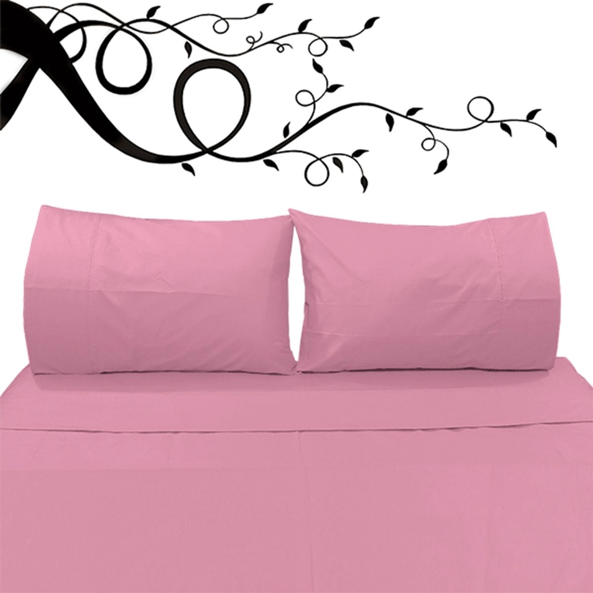 VICTORIANAS - Juego de Sabanas 2 Plazas Diversión Clásico Palo Rosa 200 Hilos