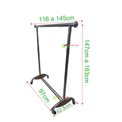 GENERICO - Perchero De Metal Extendible Con Ruedas 183cm