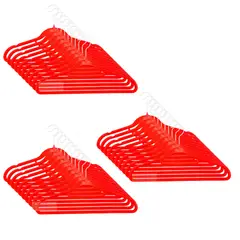 GENERICO - Pack 30 Colgadores Terciopelo Antideslizante Rojo 42cm