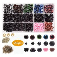 560 Pzas Ojos Y Nariz Seguridad Amigurumis Negros 6-12 Mm