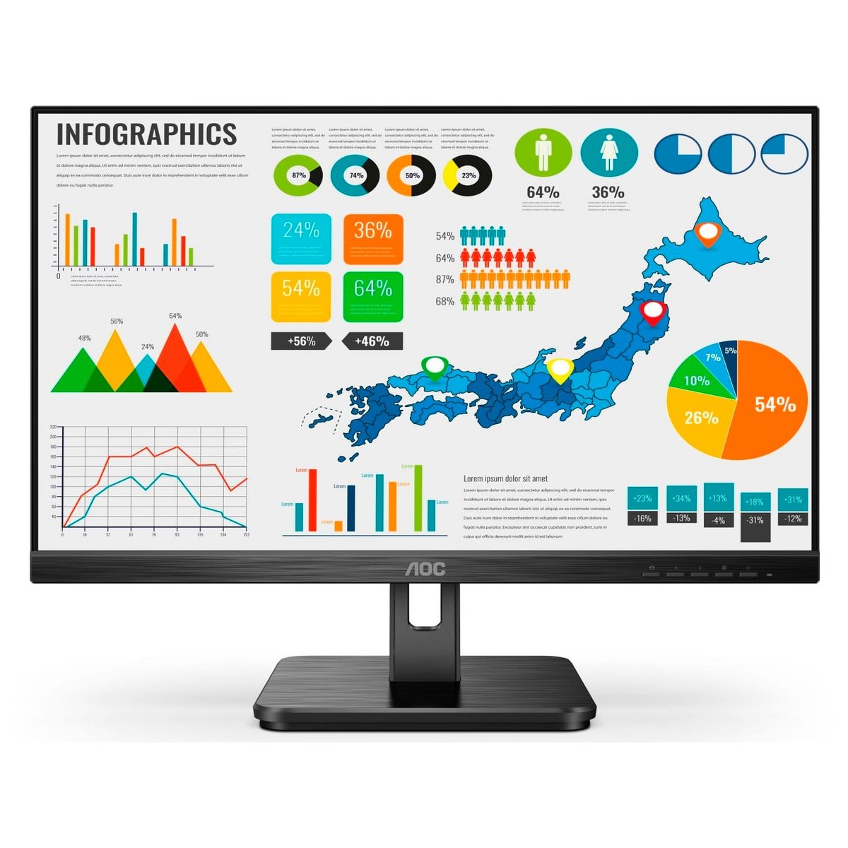 AOC - Monitor LED AOC 27 Pulgadas Full HD IPS 75Hz