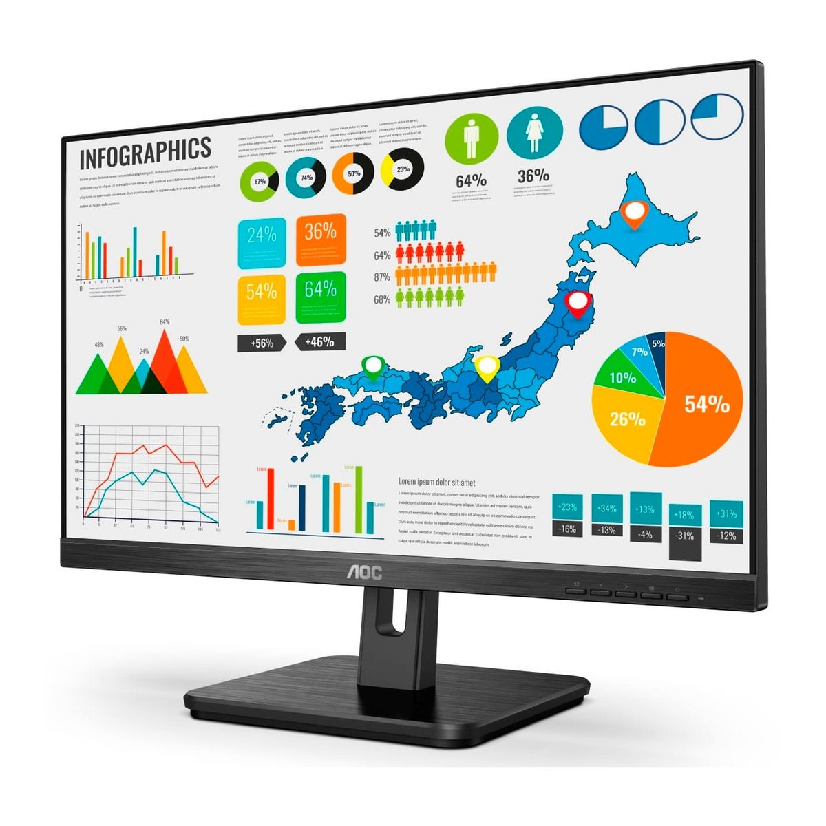 AOC - Monitor LED AOC 27 Pulgadas Full HD IPS 75Hz
