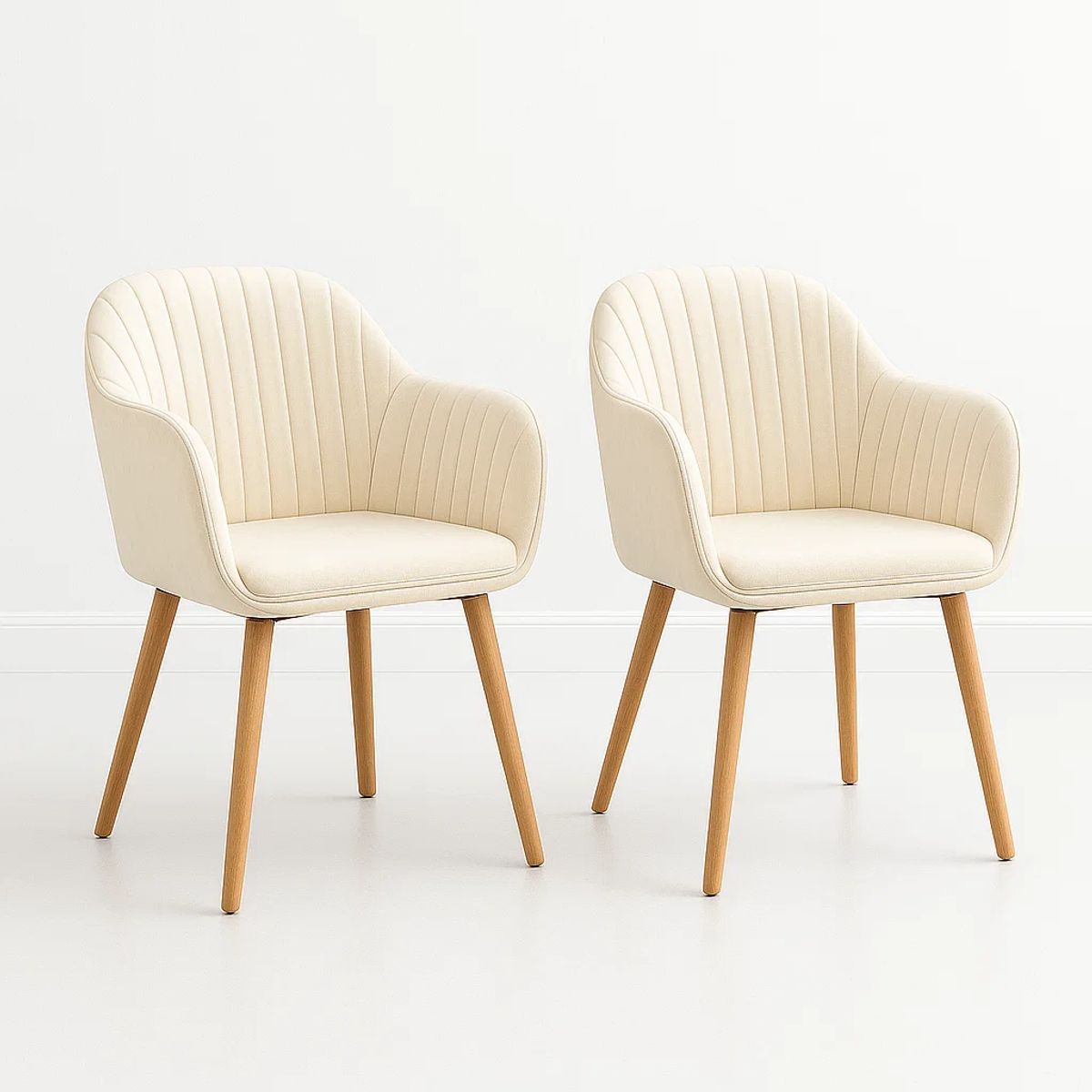 KLIK - Pack de 2 Butacas Sitiales Poltronas Diamante Terciopelo Beige KLIK