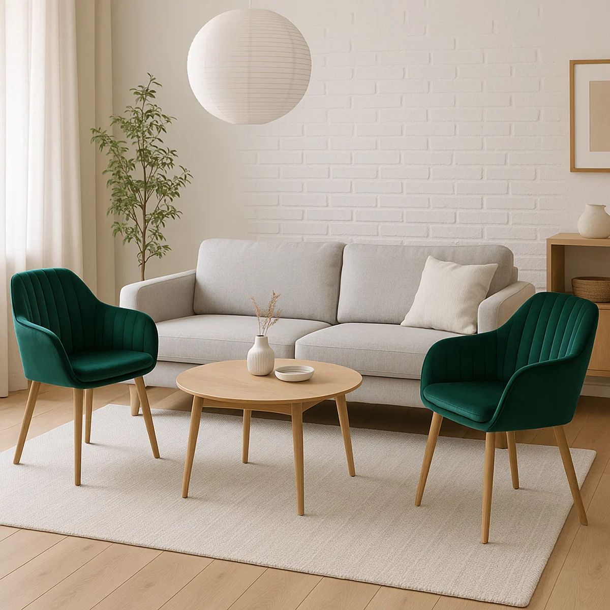 KLIK - Pack de 2 Butacas Sitiales Poltrona Diamante Terciopelo - Verde KLIK.