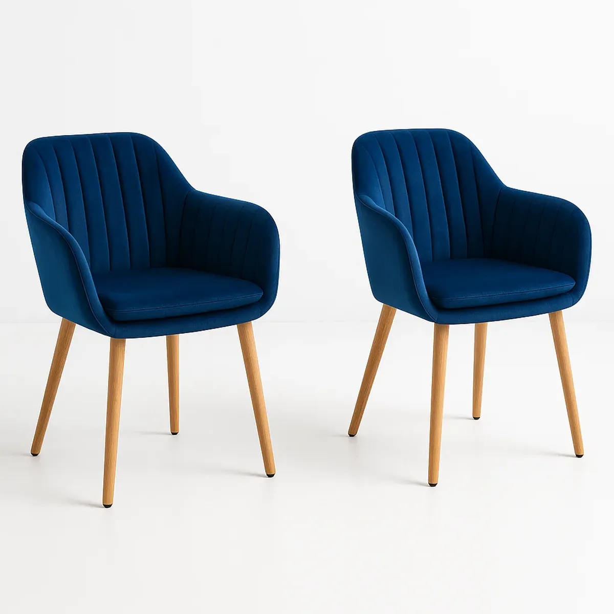 KLIK - Pack de 2 Butacas Sitiales Poltronas Diamante Terciopelo - Azul KLIK