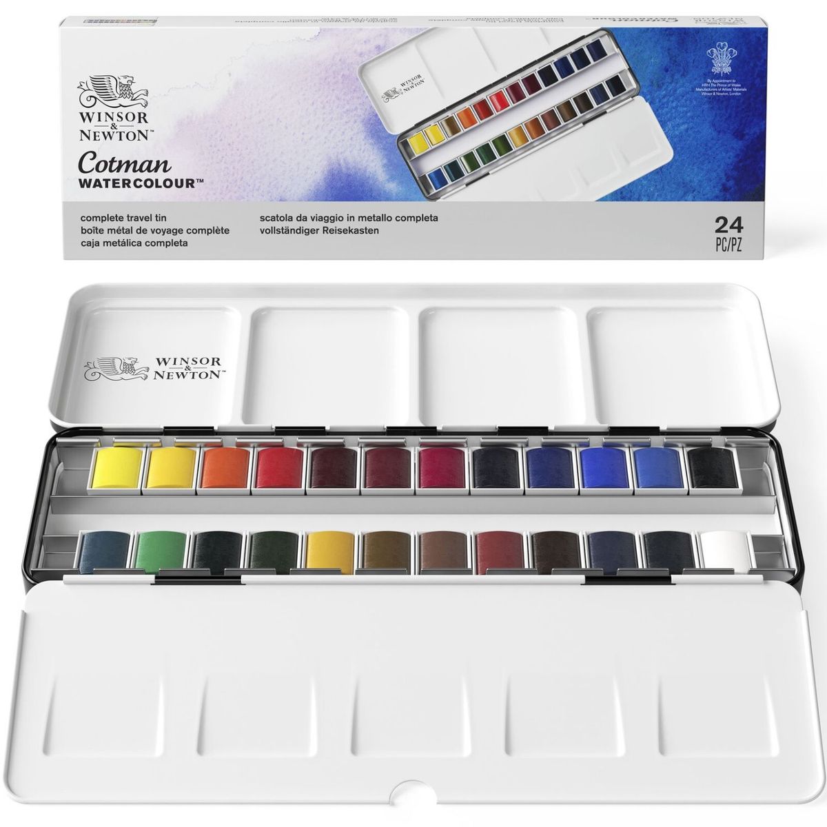 WINSOR AND NEWTON - Set Acuarelas Cotman Winsor & Newton 24 Medio Godet