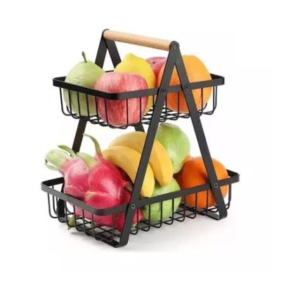 Imagen 2 del producto Cesta Organizador Multiuso 2 Niveles Fruta Soporte Portatil.