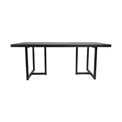 MEYA MUEBLES - Mesa de Comedor Darjan de madera de olmoy acero 77x200x95