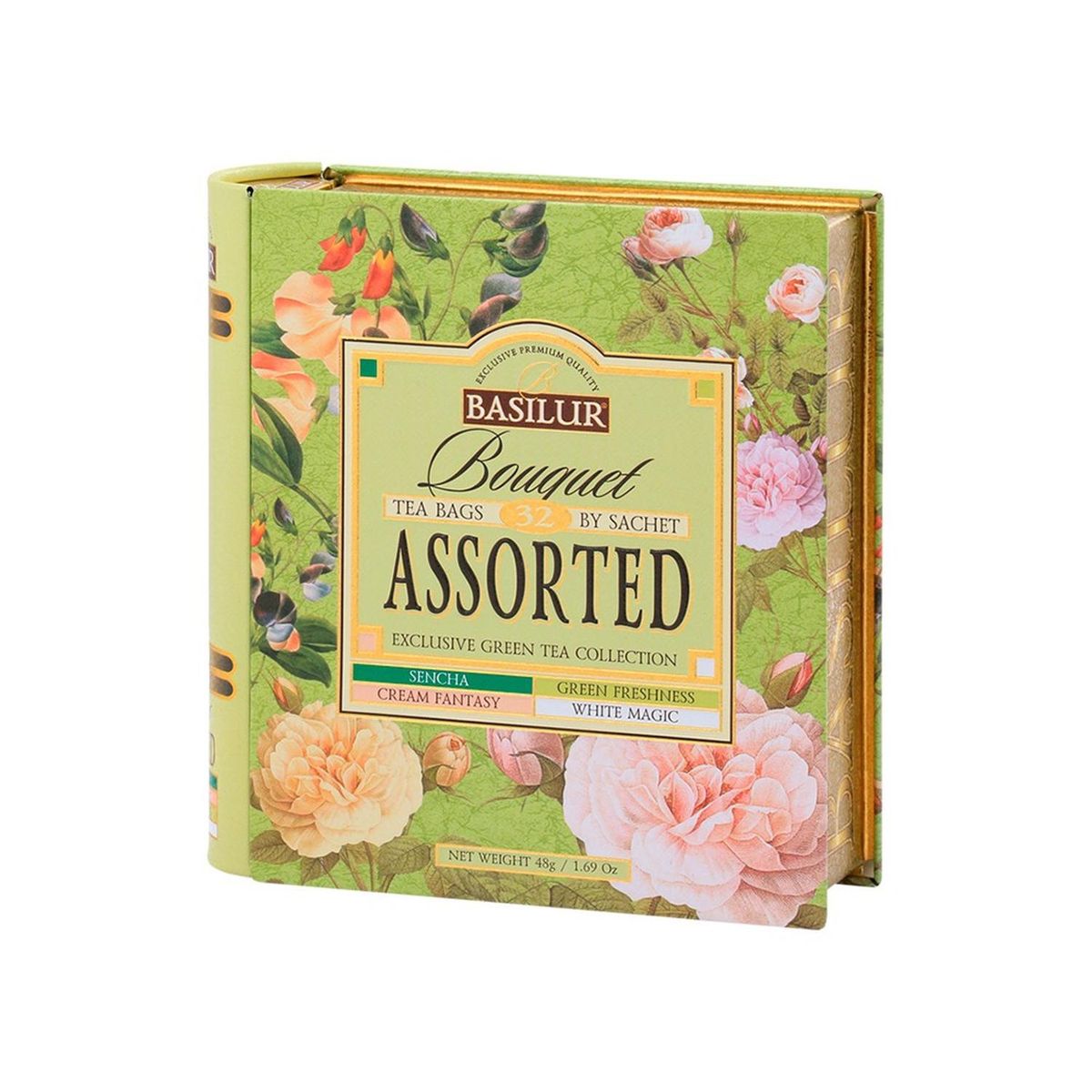 BASILUR - Libro Te Verde Surtido 32 Bolsas - Basilur